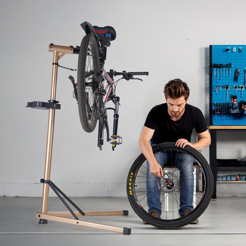 Bike Repair Stand 49.9 kg Adjustable Bicycle Maintenance Rack with Tray