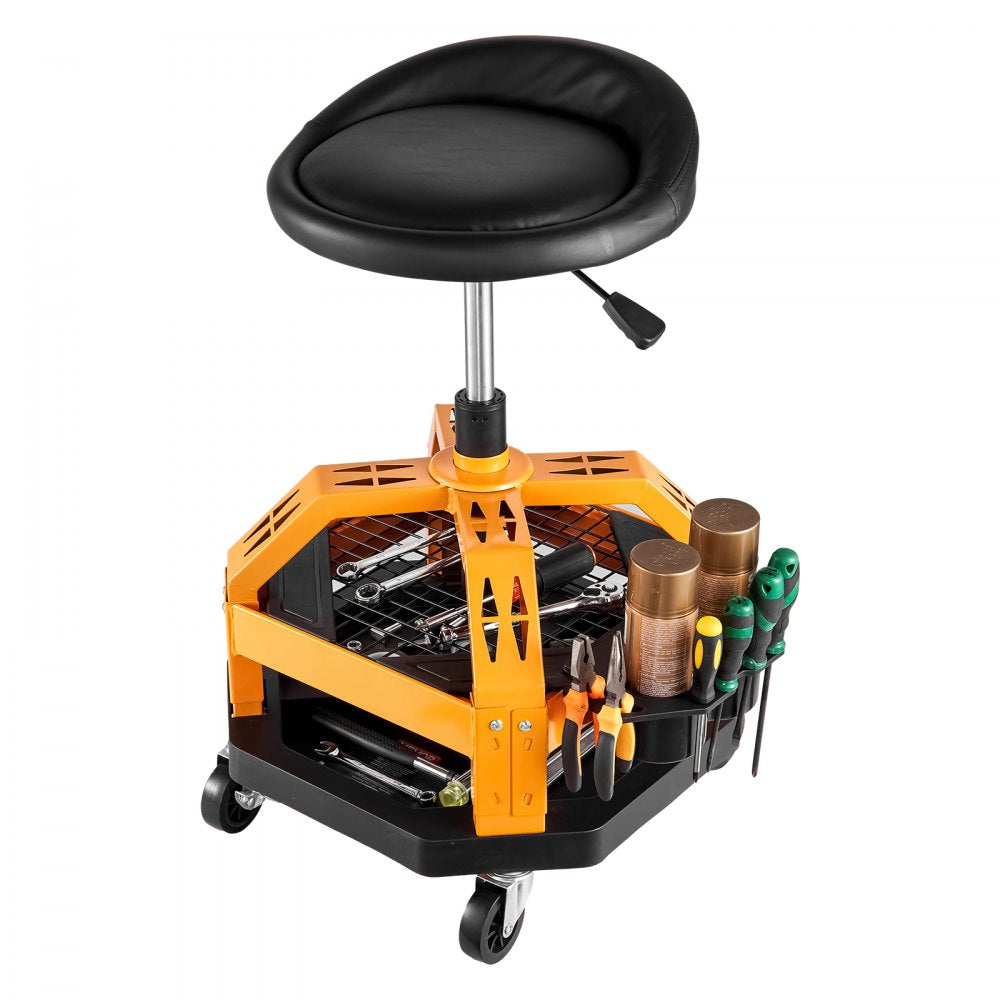 VEVOR Rolling Shop Stool Heavy-Duty Garage Work Seat 136 kg Load with Caster