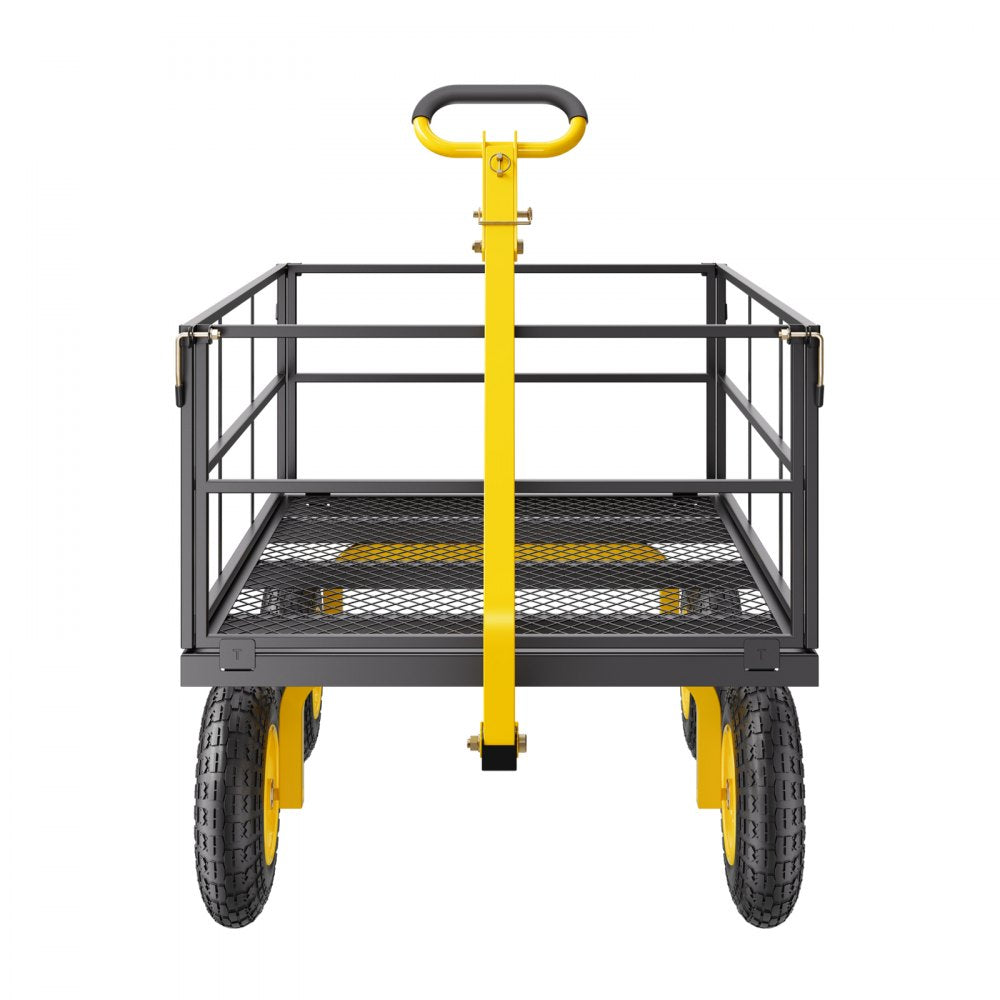 VEVOR Steel Garden Cart 1400lb Capacity Heavy Duty Yard Wagon Cart 13in Tires