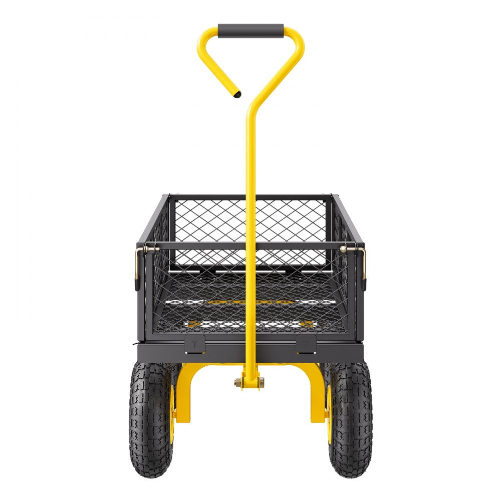 VEVOR Steel Garden Cart 500lb Capacity Heavy Duty Yard Wagon Cart 10in Tires