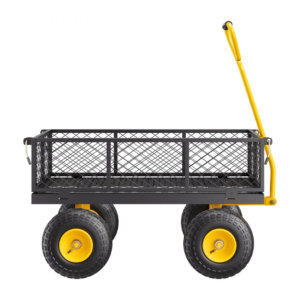 VEVOR Steel Garden Cart 500lb Capacity Heavy Duty Yard Wagon Cart 10in Tires