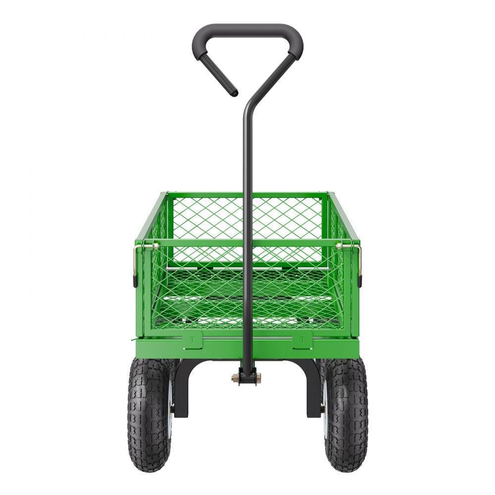 VEVOR Steel Garden Cart 680lb Capacity Heavy Duty Yard Wagon Cart 10in Tires