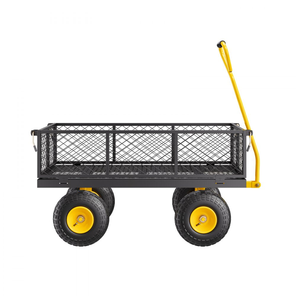 VEVOR Steel Garden Cart 900lb Capacity Heavy Duty Yard Wagon Cart 10in Tires