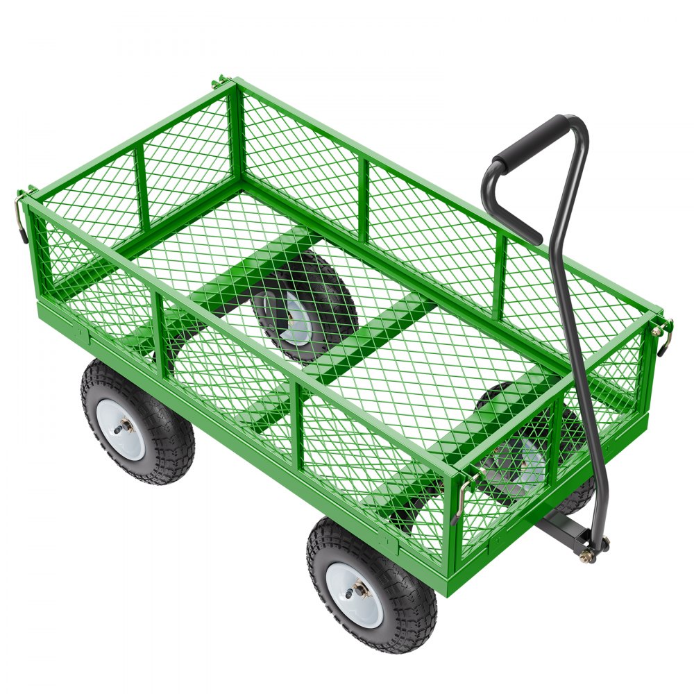 VEVOR Steel Garden Cart 900lbs Capacity Heavy Duty Wagon Cart 10in Tires