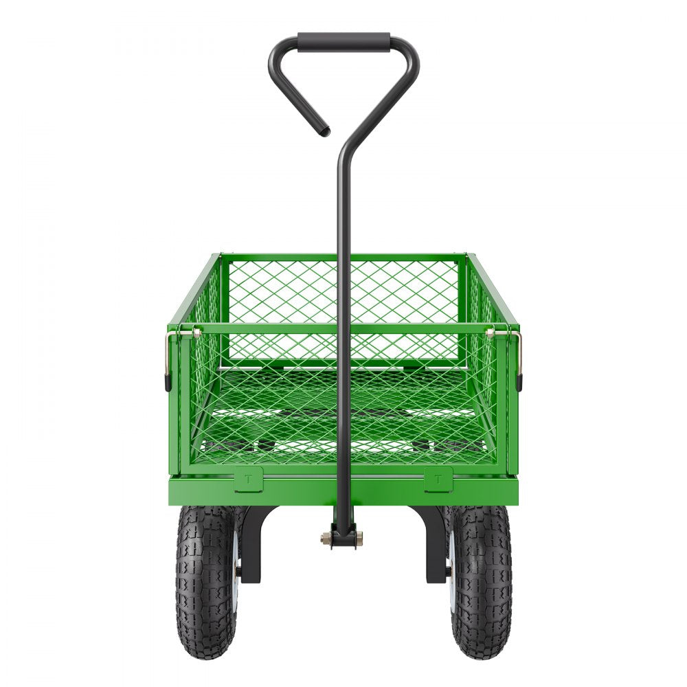 VEVOR Steel Garden Cart 900lbs Capacity Heavy Duty Wagon Cart 10in Tires