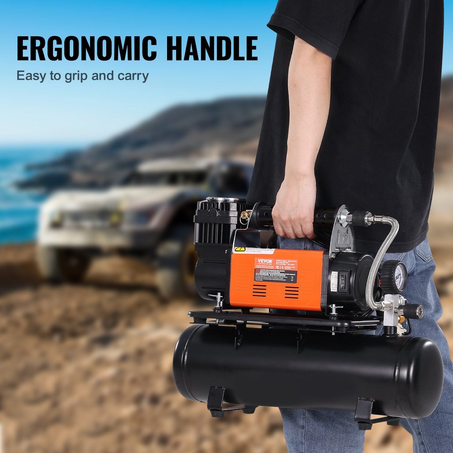 Heavy Duty Portable Air Compressor with 6L Tank, 6.35 CFM, 150 PSI, 12.75 kg