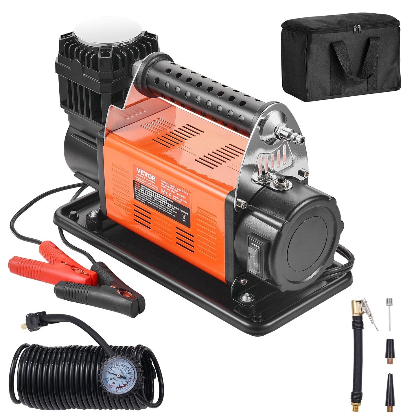 Portable Heavy Duty Air Compressor, 7.06 CFM, 150 PSI, Tire Inflator, 8.7 kg