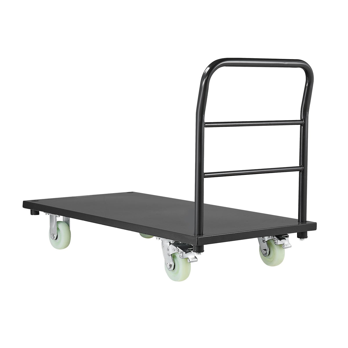 Heavy Duty Platform Truck, 907.18 kg Capacity, Industrial Steel Flatbed Cart with Swivel Wheels and Handle, Platform Hand Push Truck Dolly, Easy Storage, for Luggage Moving, 1220 x 610 x 815 mm