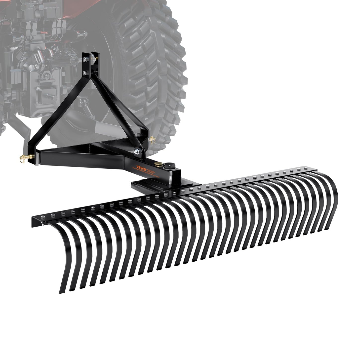 VEVOR Tow Behind Dethatcher, 1.5m Tow Dethatcher with 32 Steel Tines, 3-Point Lawn