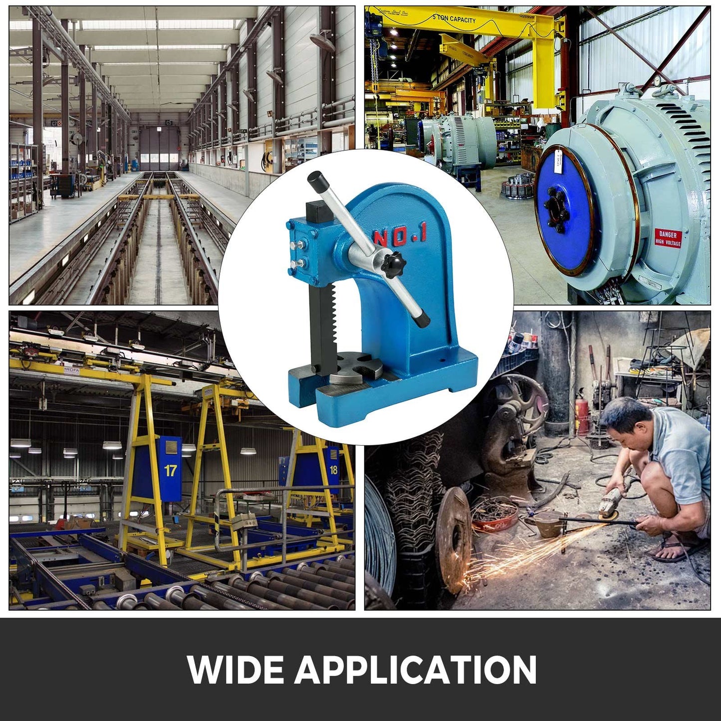 VEVOR Manual Arbor Press 1 Ton, Heavy Duty Arbor Press with 4-5/8 Inch Maximum Height,