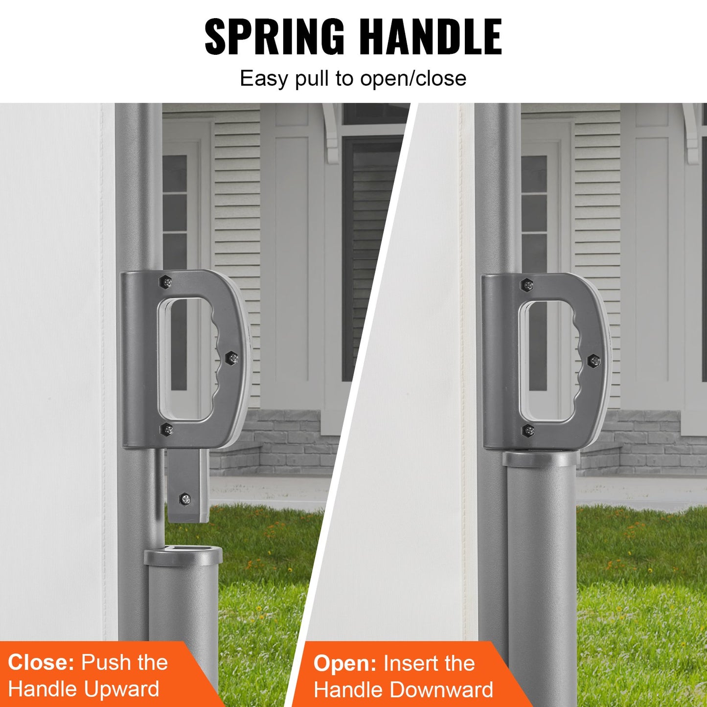 VEVOR Retractable Side Awning, 180X600cm Aluminum Outdoor Privacy Screen, 280g Polyester