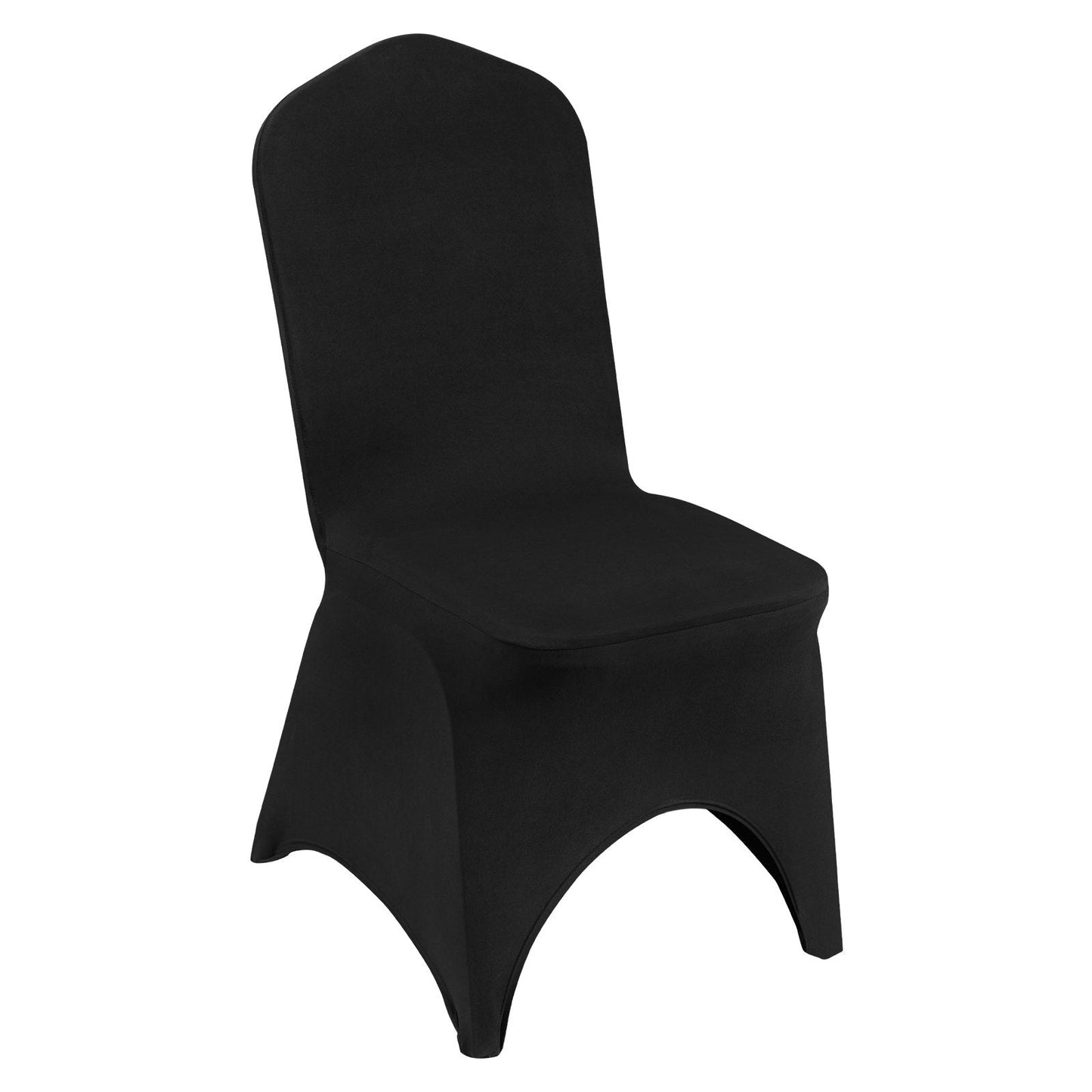 50 Black Stretch Chair Covers for Weddings and Events, Polyester Spandex