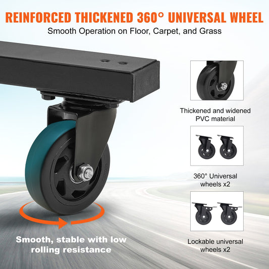 Heavy Duty Mobile Chair Cart for 84 Chairs - Double Tier, Matte Black