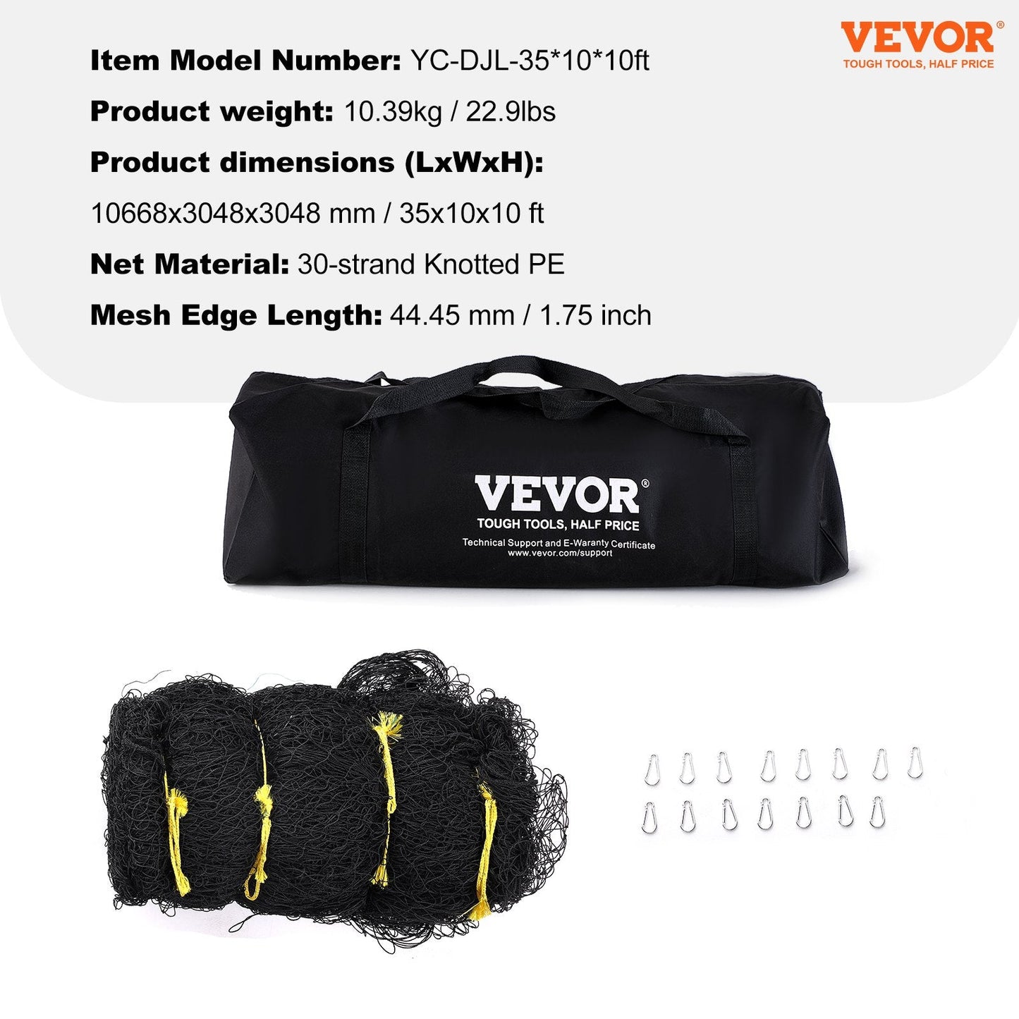 Professional Baseball Softball Training Net with Door & Carry Bag, 10.66m