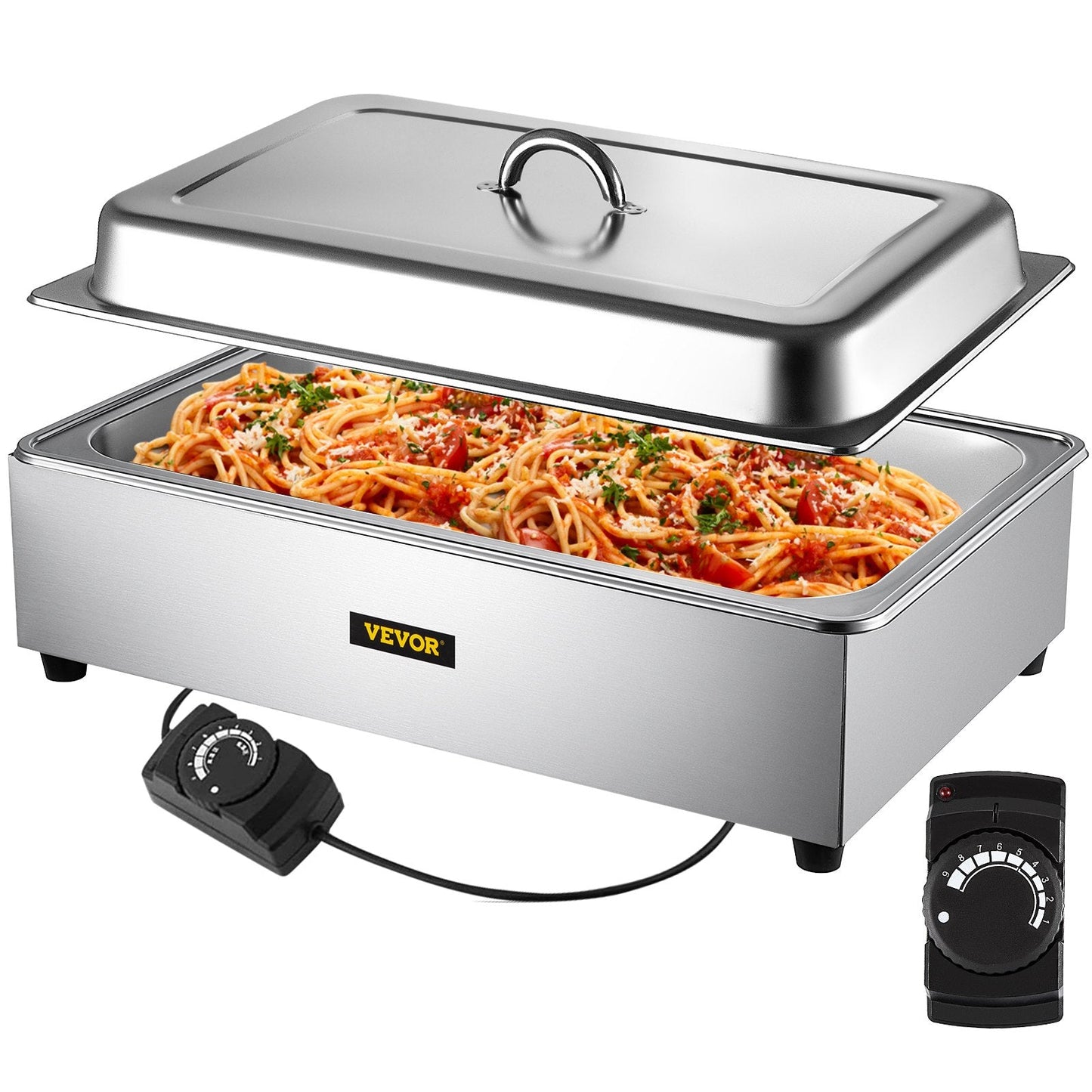 Stainless Steel Bain Marie Buffet Steamer with 1 Pan, 400W, 7.5 kg, 9L Capacity