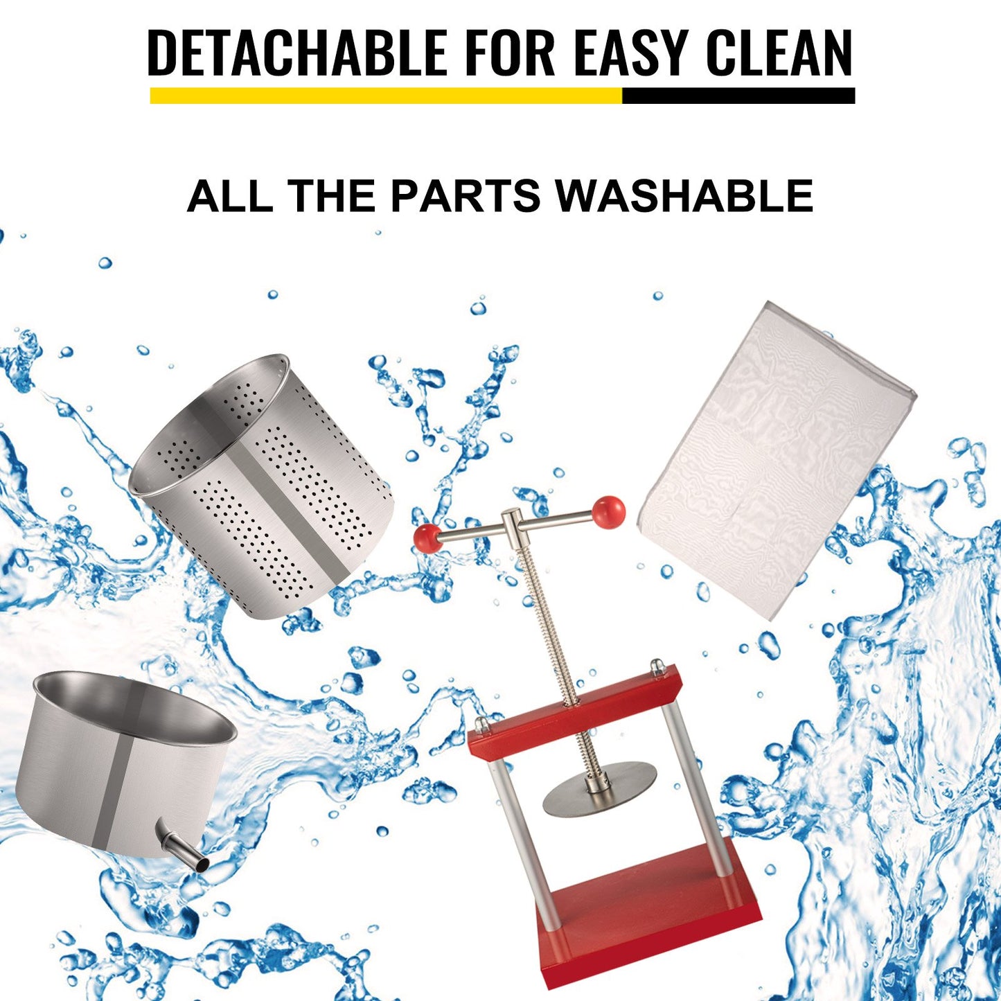 VEVOR Fruit Wine Press, 1.45Gal/5.5L Grape Press for Wine Making, Wine Press Machine