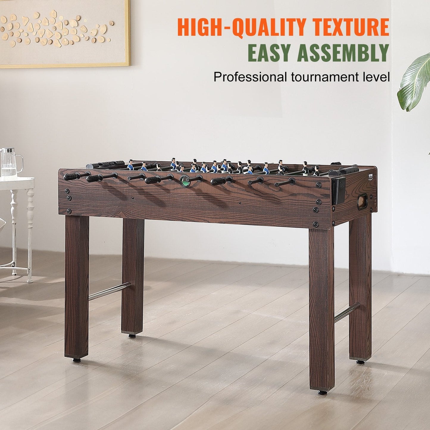 48" Indoor Foosball Table with Accessories, Ergonomic Design, 21.4 kg