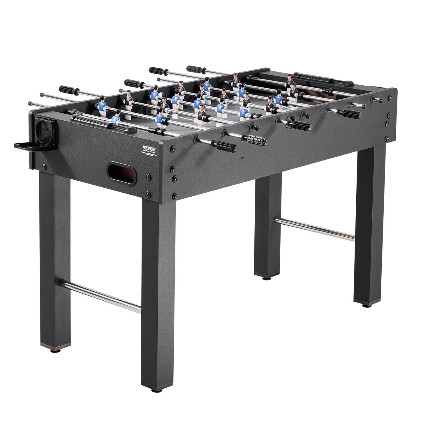 Foosball Table, 121 cm Standard Size Table, Indoor Full Size Foosball Tables for Home, Family, and Game Room, Durable Soccer Set, Includes 2 Balls, Score Keeper, and 2 Cup Holders