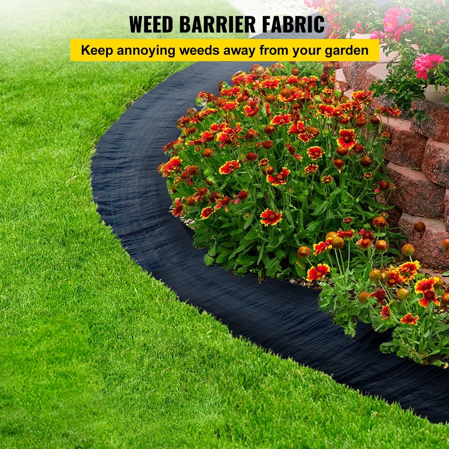 Premium 1.8m x 91.4m Weed Barrier Fabric, Heavy Duty, High Permeability