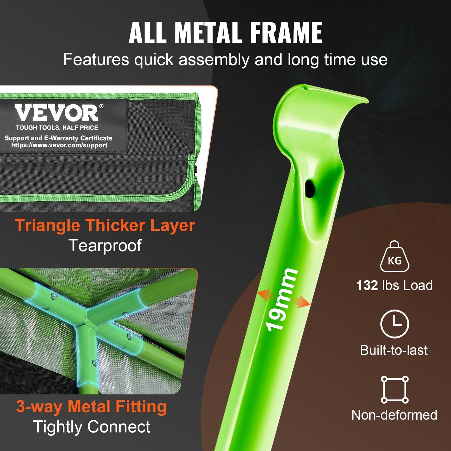 Large Hydroponic Grow Tent 3.05 x 3.05 x 2.03m with Observation Window