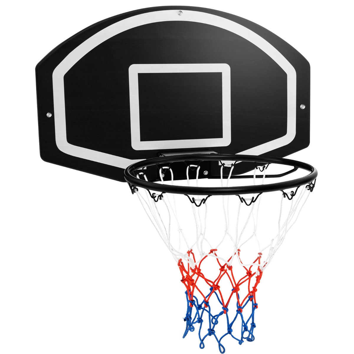 Complete wall basketball game includes PE backboard, metal rim, durable net, accessories, and instructions