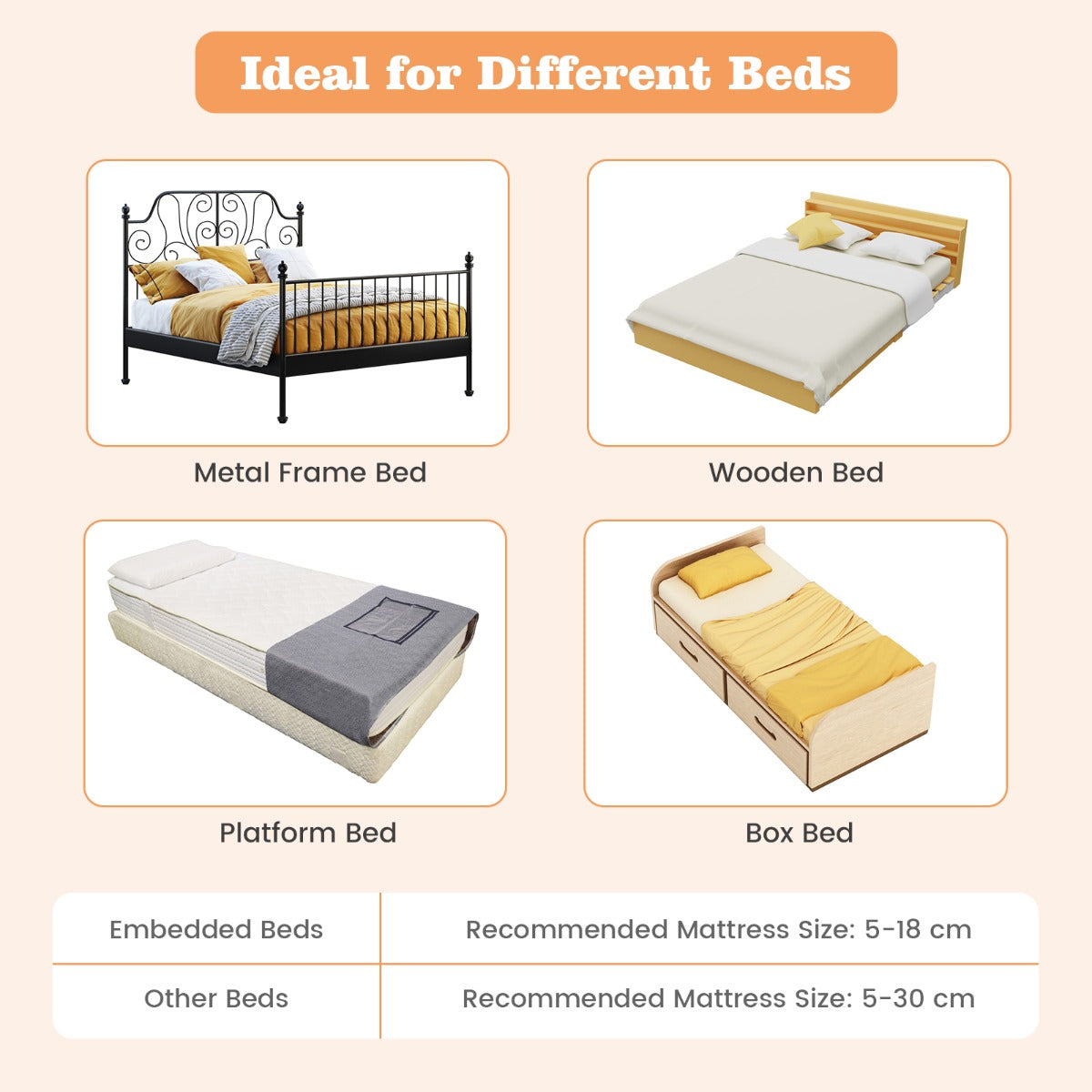 Toddler Bed Rail Cot Guard with Safety Strap-White