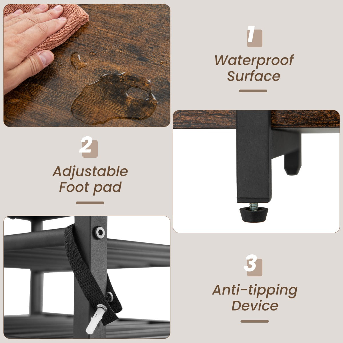 Multipurpose wine rack works as a buffet sideboard, coffee bar, display shelf or storage table