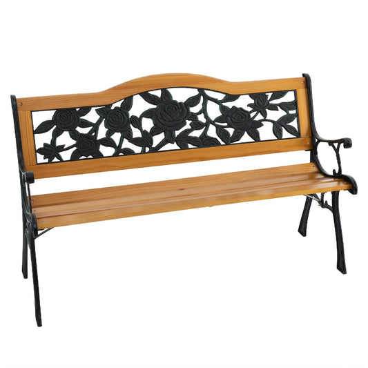 122 cm patio bench provides comfortable seating for up to three people in gardens, porches, and backyards