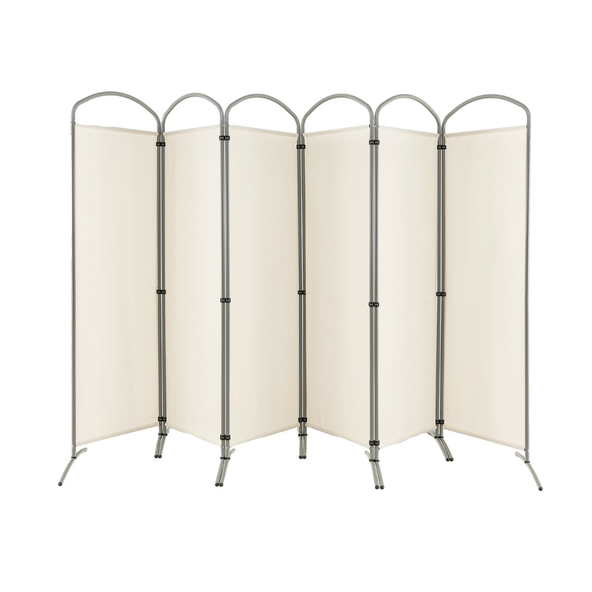 6 Panel Folding Privacy Screen for Home and Office-White