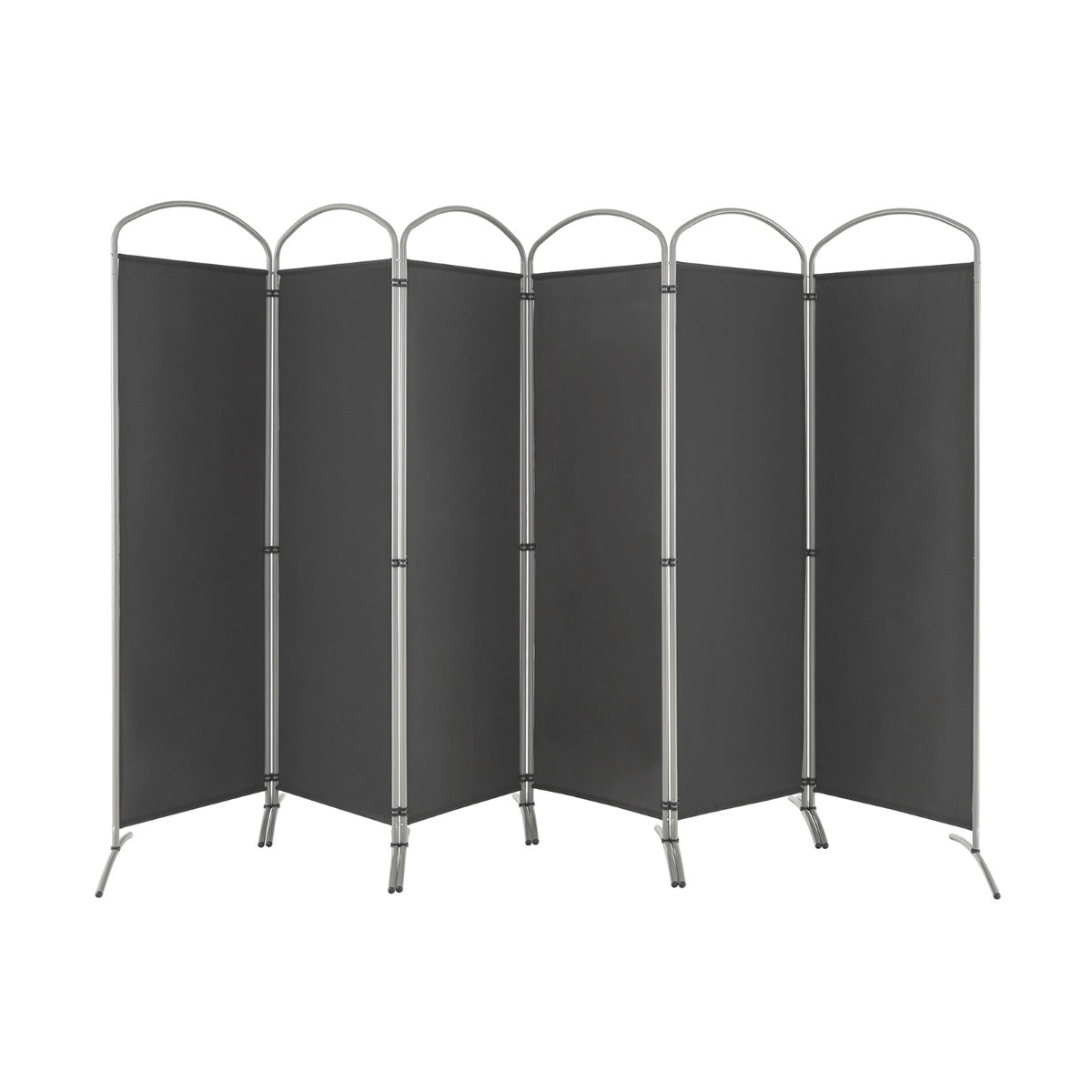 6 Panel Folding Privacy Screen for Home and Office-Grey