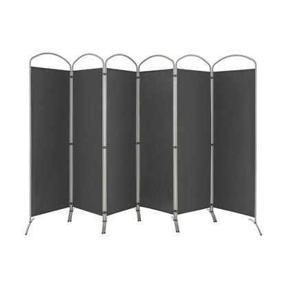 6 Panel Folding Privacy Screen for Home and Office-Grey