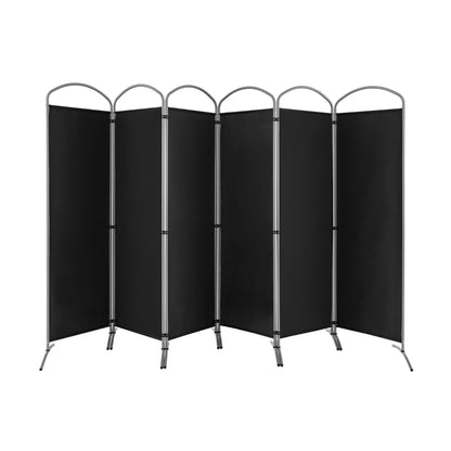 6 Panel Folding Privacy Screen for Home and Office-Black