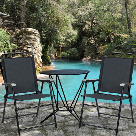 Costway 4 Pieces Folding Chairs with Ergonomic Backrest for Outdoor 150 kg Capacity