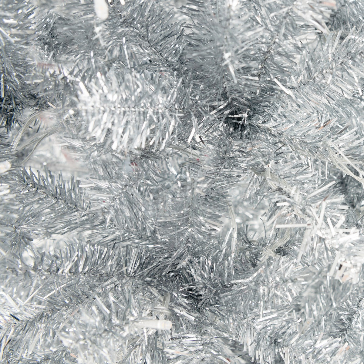 1.8m Silver Tinsel Christmas Tree with 790 Branch Tips & 300 LED Lights