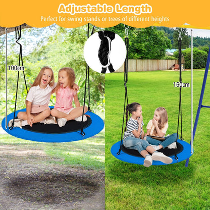 100cm LED Saucer Tree Swing for Kids, 300kg Capacity, Adjustable Ropes