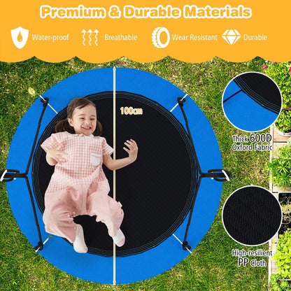 100cm LED Saucer Tree Swing for Kids, 300kg Capacity, Adjustable Ropes