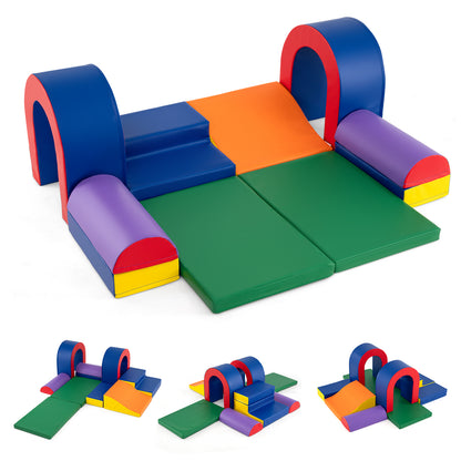 10-Piece Foam Climbing Blocks for Crawling Climbing and Sliding-Multicolour