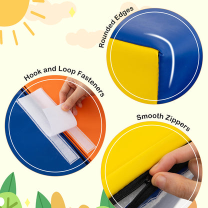 10-Piece Foam Climbing Blocks for Crawling Climbing and Sliding-Multicolour