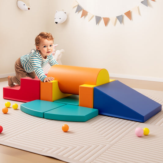 10-Piece Soft Foam PU Leather Climbing Toys Building Blocks for Toddlers-Colourful