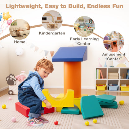10-Piece Soft Foam PU Leather Climbing Toys Building Blocks for Toddlers-Colourful
