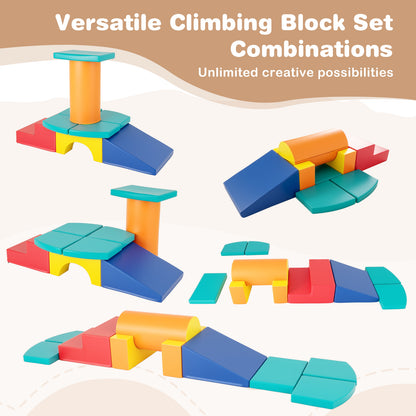 10-Piece Soft Foam PU Leather Climbing Toys Building Blocks for Toddlers-Colourful