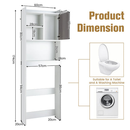 4-Tier Toilet Storage Rack Cabinet for Bathroom, Laundry, Balcony