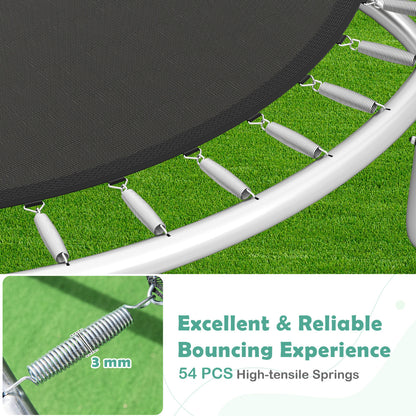 10FT Outdoor Trampoline with Safety Enclosure Net-Green