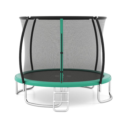 10FT Outdoor Trampoline with Safety Enclosure Net-Green