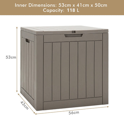 118L Weatherproof Patio Storage Box with Lockable Lid and 100 kg Capacity