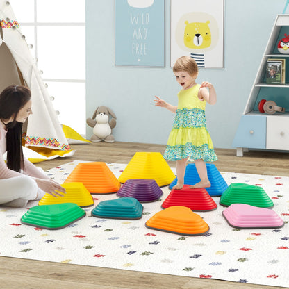 11 Pieces Indoor and Outdoor Balance Stepping Stones for Kids-Colourful