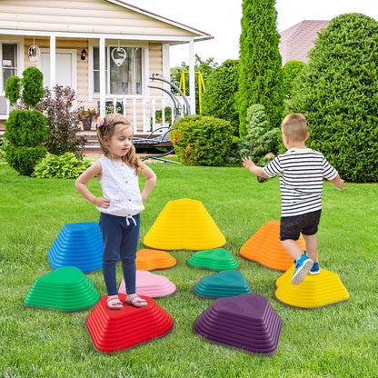 11 Pieces Indoor and Outdoor Balance Stepping Stones for Kids-Colourful