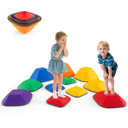 11-Piece Multicolour Kids Stepping Stones Set with Non-Slip Design