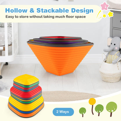 11-Piece Multicolour Kids Stepping Stones Set with Non-Slip Design