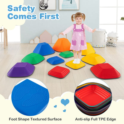 11-Piece Multicolour Kids Stepping Stones Set with Non-Slip Design